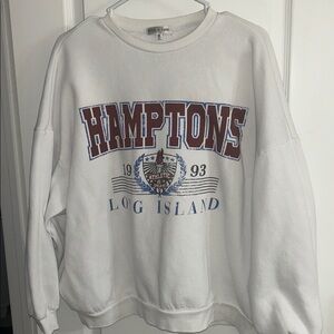 White Hamptons Logo Sweatshirt- Women’s Sweatshirt- Buckle- Fitz and Eddi